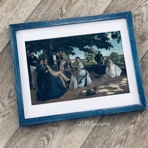 Wooden Frame Family Reunion Art Print Frederic Bazille